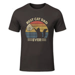 Best Cat Dad Ever T-Shirt in Dark Chocolate - front view