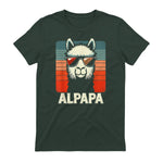 Bester Papa Alpapa Alpaka Frischgebackener Papa Vatertag T-Shirt in Forest Green - back view