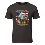 Anniversary Eagle Liberty Bell T-Shirt in Dark Chocolate - front view