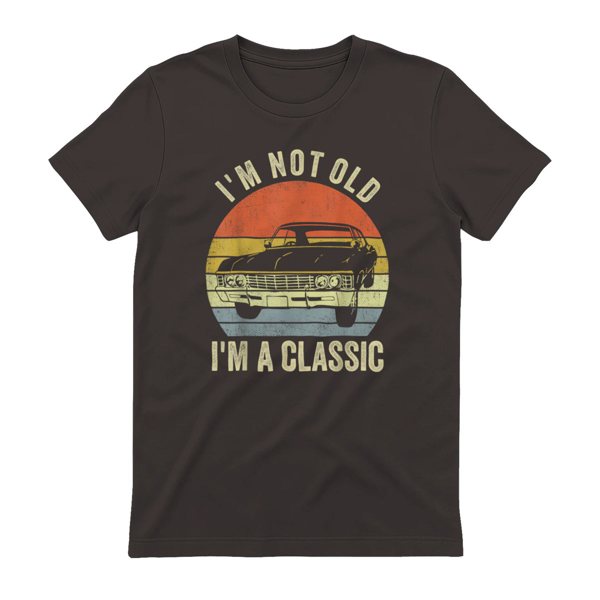 I'm Not Old Just Classic Funny Fathers Day Gift Dad T-Shirt in Dark Chocolate - back view