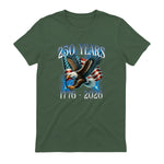 Eagle and Flag Anniversary Birthday T-Shirt in Military Green - back view
