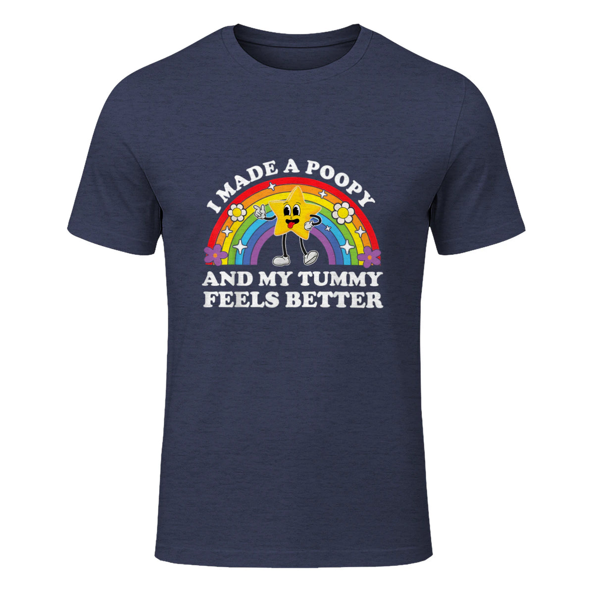 I Made A Poopy Funny Inappropriate Vacation Swap Adult T-Shirt in Heather Navy - front view