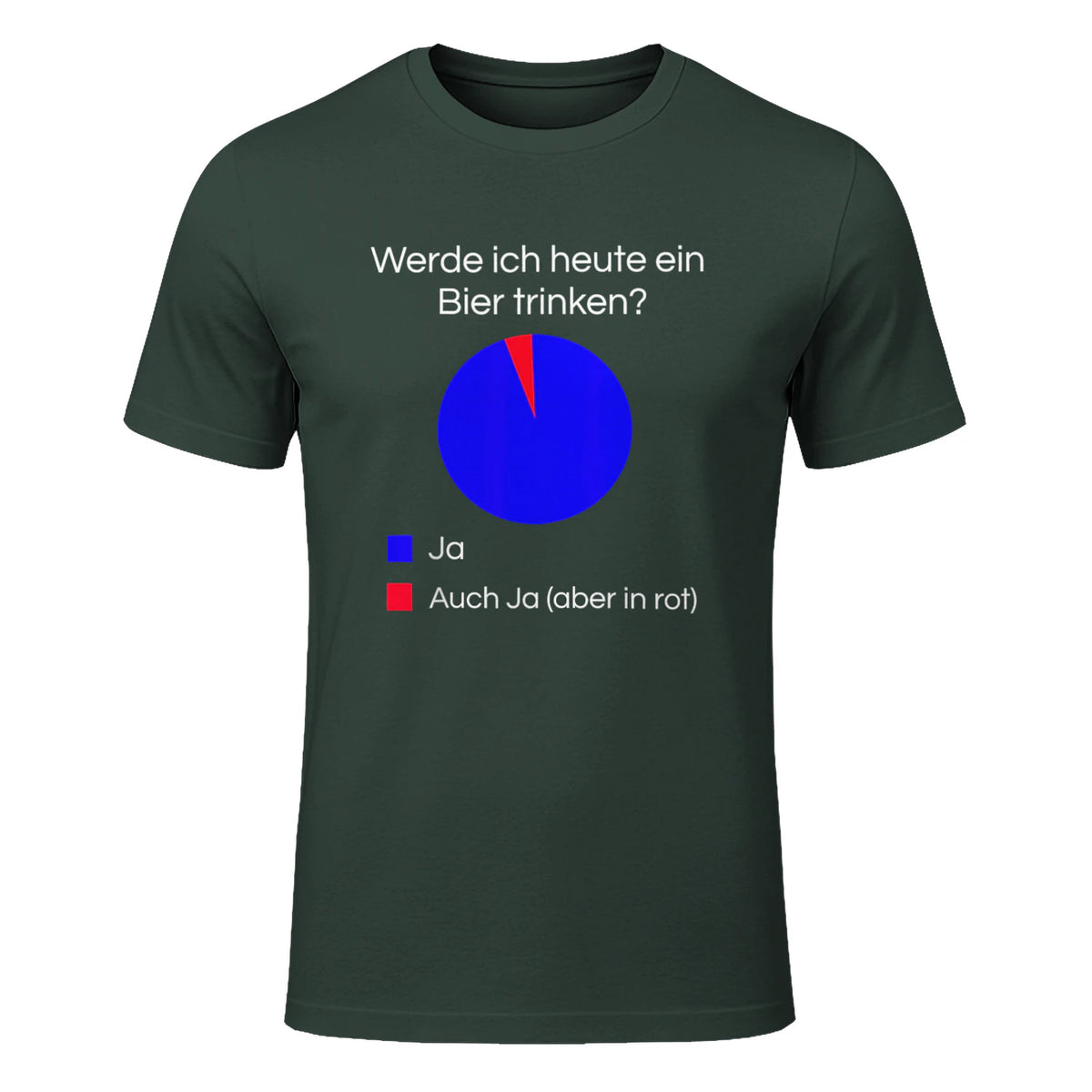 Lustiges Bier Shirt I Alkohol Trinken Party Fest Wein in Forest Green - front view