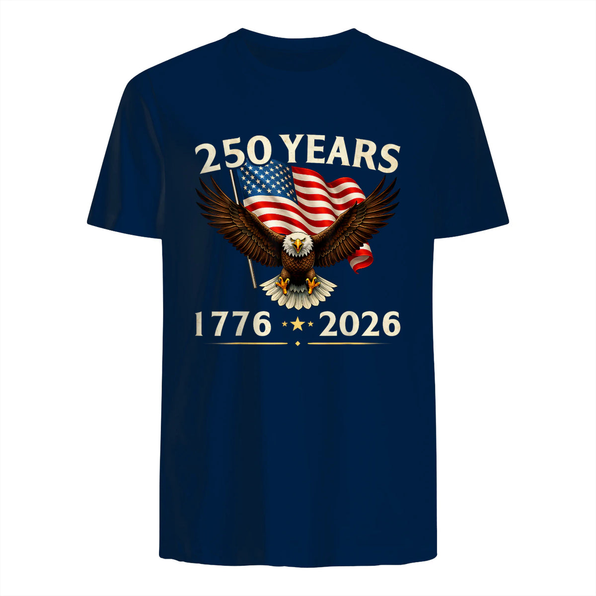 Patriotic Eagle Independence Anniversary T-Shirt in Navy - back view
