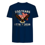 Patriotic Eagle Independence Anniversary T-Shirt in Navy - back view