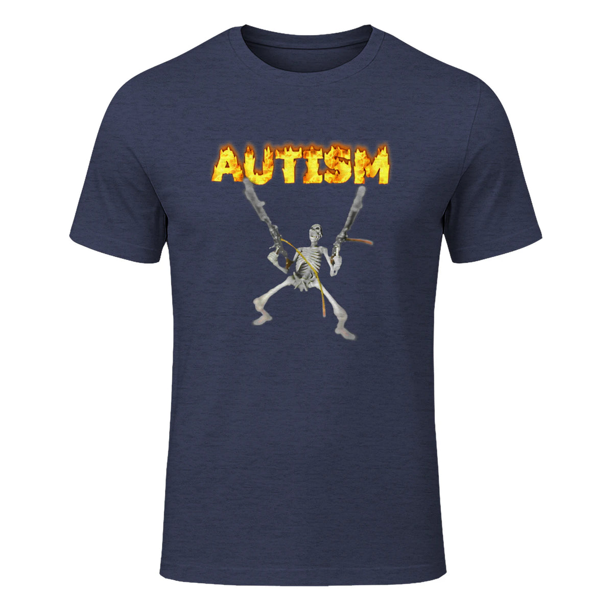 Autism Skeleton Meme in Heather Navy - front view