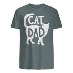 Best Cat Dad Fathers Day Men Kitty Daddy Papa Christmas Meow in Dark Heather - back view