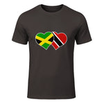 Trinidadian Jamaican Heart Love Jamaica Trinidad Flag in Dark Chocolate - front view
