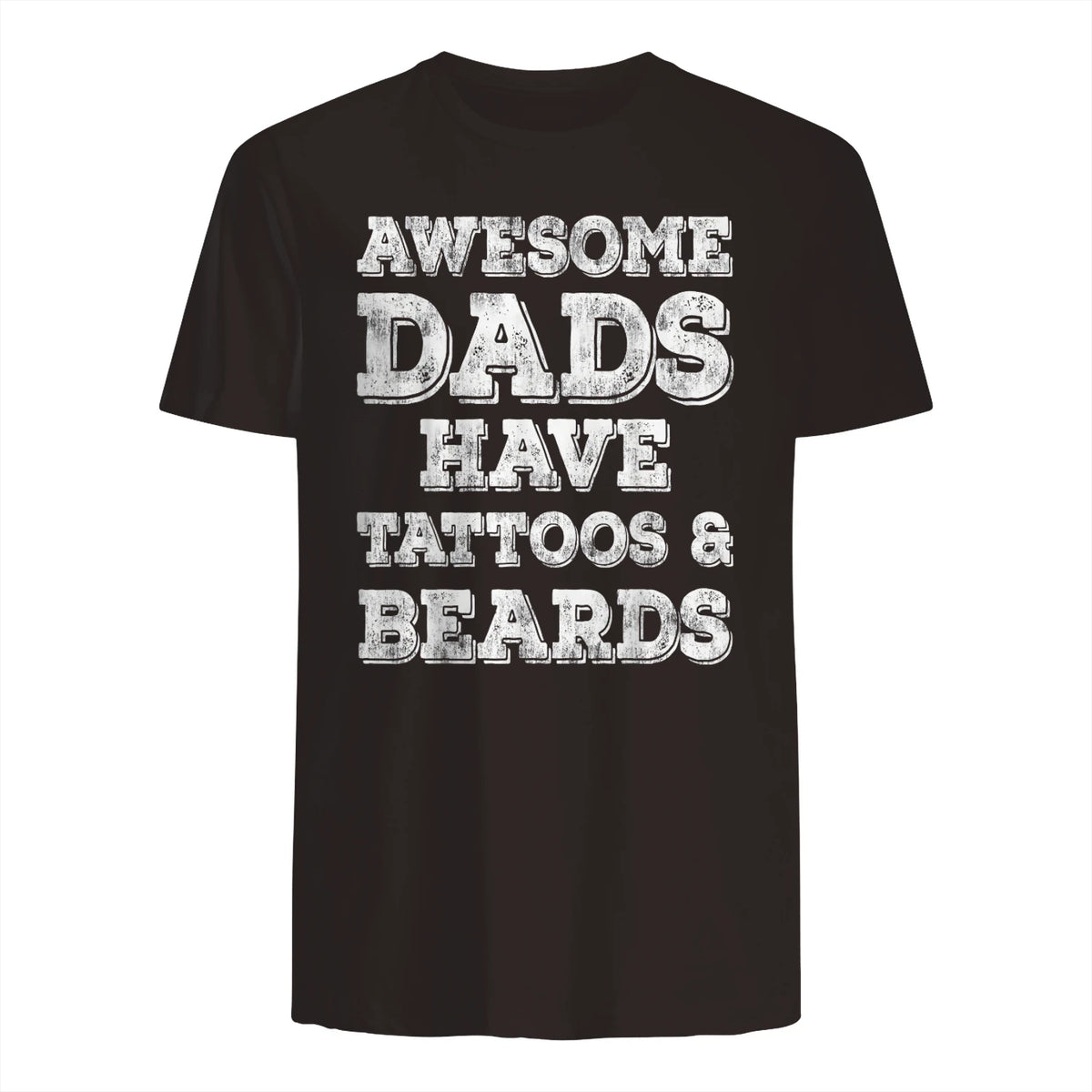 Awesome Dads Have Tattoos And Beards Shirt Fathers Day Gift in Dark Chocolate - back view