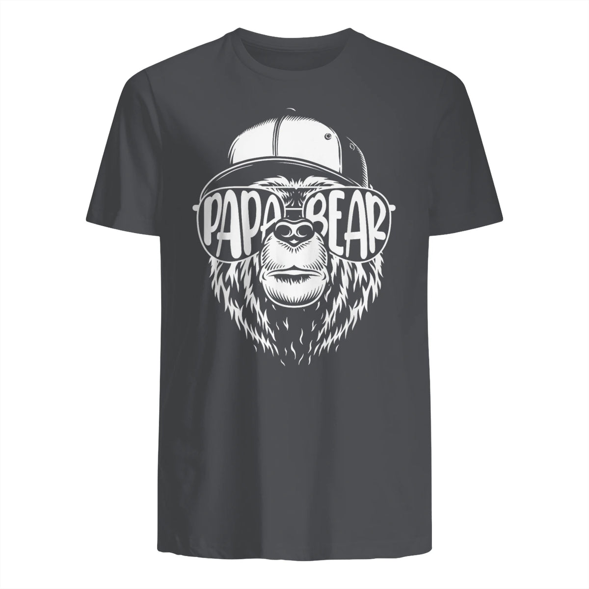 Grandfather Grandpa Son Daughter Children Gift Vatertag Schwarz Small Classic Fit Cartoon Bär Family Män in Charcoal - back view