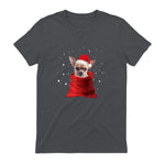 Chihuahua Motif de Noël - Mignon Mignon Xmas Neige Chiwawa in Charcoal - back view