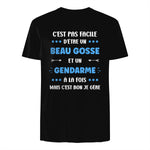 Départ Métier Super Gendarme Humour Beau Gosse Gendarme in Black - back view