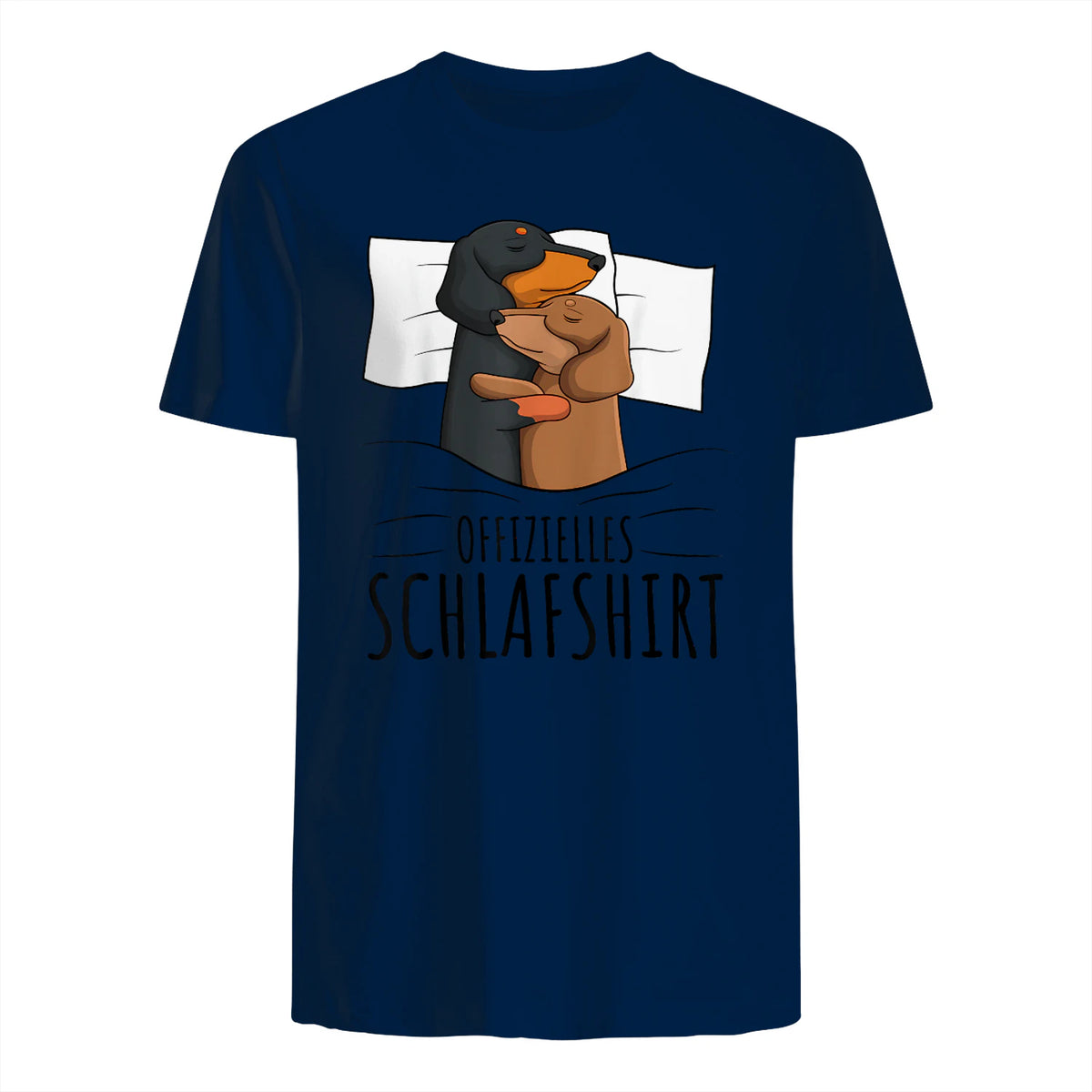 Offizielles Schlafshirt Dackel Hund Dachshund Teckel in Navy - back view