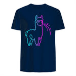 Fluff Around and Find Out Funny Fluffy Spitting Lama in Navy - back view