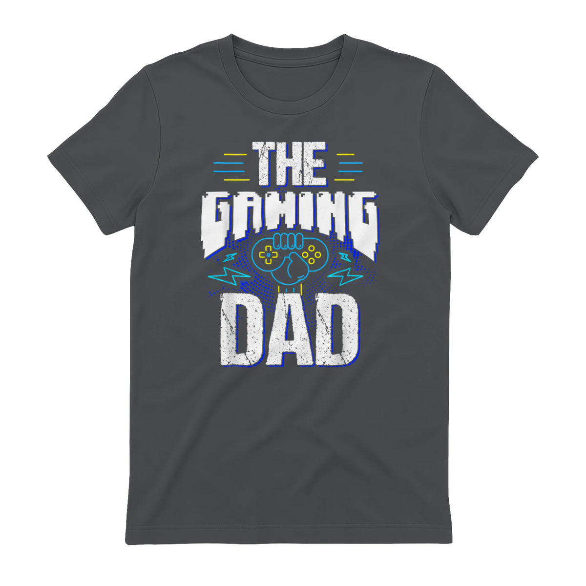 Gamer Zocker Games Pc - Best Gaming Dad Ever T-Shirt in Charcoal - back view