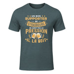 Bon Supporter Strasbourg boit la pression humour Strasbourg in Dark Heather - front view