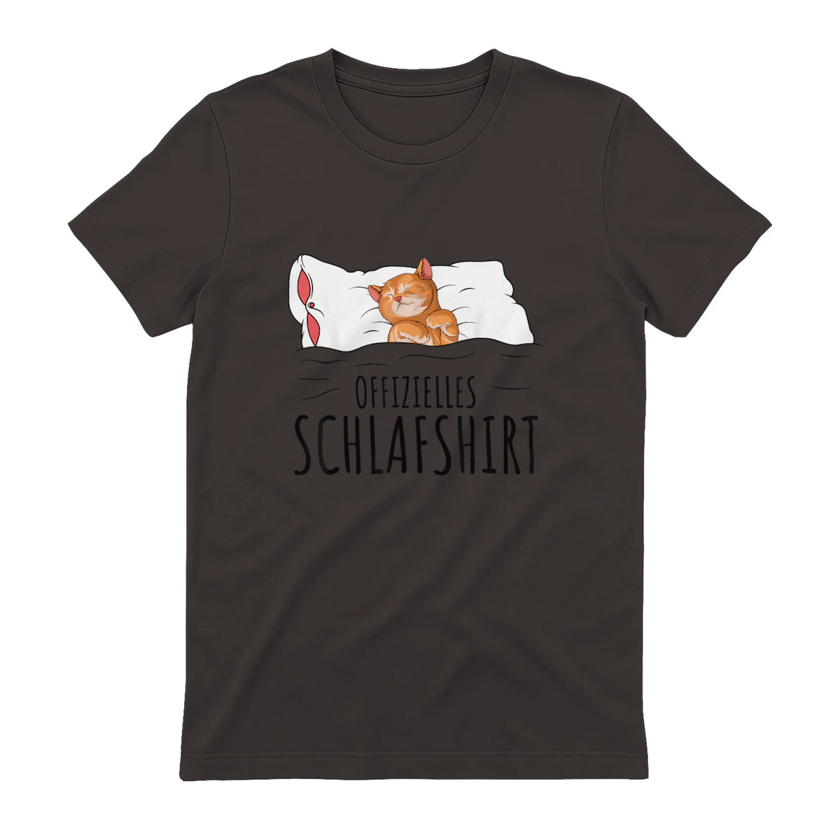 Süße Katzen & Haustier Geschenkideen Offizielles Schlafshirt Katze Schlafanzug Katzen in Dark Chocolate - back view