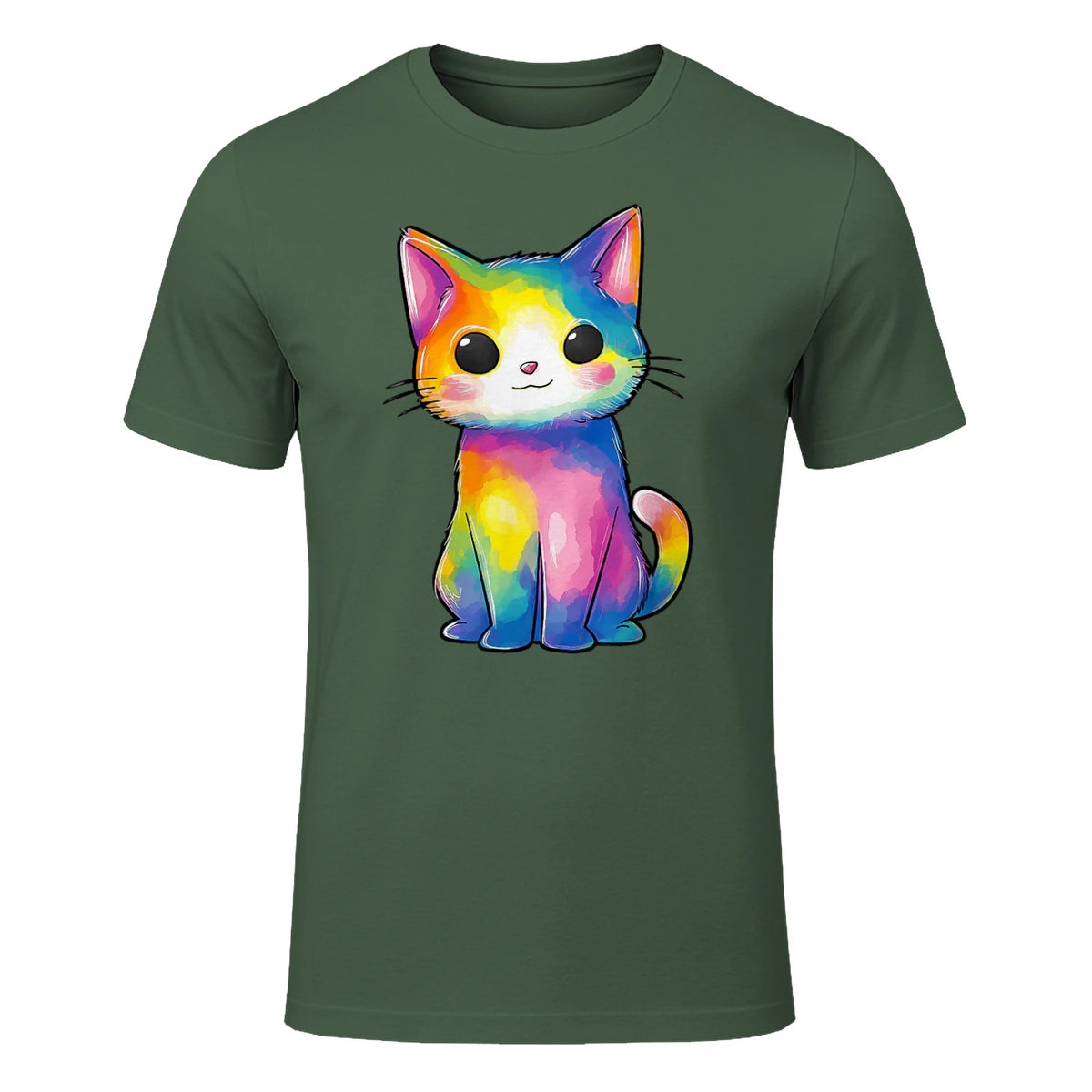 Aquarelle colorée pour Les Amoureux des Chats in Military Green - front view