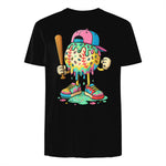 Baseball Drip for Boys Ice Cream Drip Baseball Sport T-Shirt in Black - back view