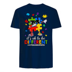 It's OK to Be Different Dabbing Puzzle Autism Awareness Kids in Navy - back view
