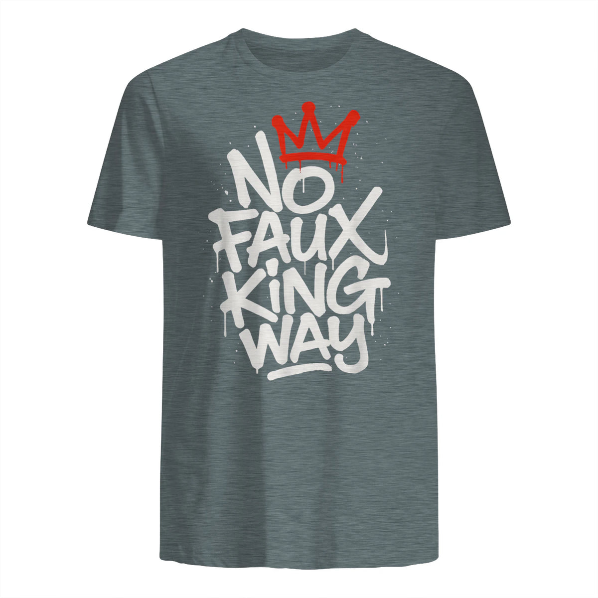 No Faux King Way T-Shirt in Dark Heather - back view