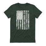 Step Dad Best Bonus Dad Ever For Stepdad American Flag in Forest Green - back view