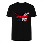 Union Jack Butterfly Butterflies Flag Wings British UK Flag in Black - back view