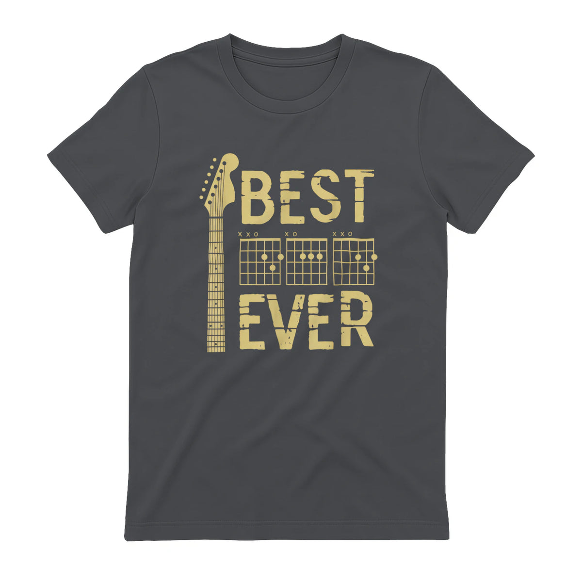 Best Dad Ever Guitar Chord T-Shirt in Charcoal - back view