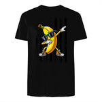 Dabbing Banana Retro American Flag Banana Lover Boys Kids T-Shirt in Black - back view