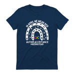 in April We Wear Red Autism Awareness Acceptance Red Instead in Navy - back view