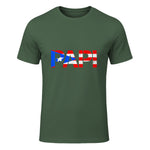 Puerto Rico Flag Father's Day Patriotic Puerto Rican Pride in Military Green - front view