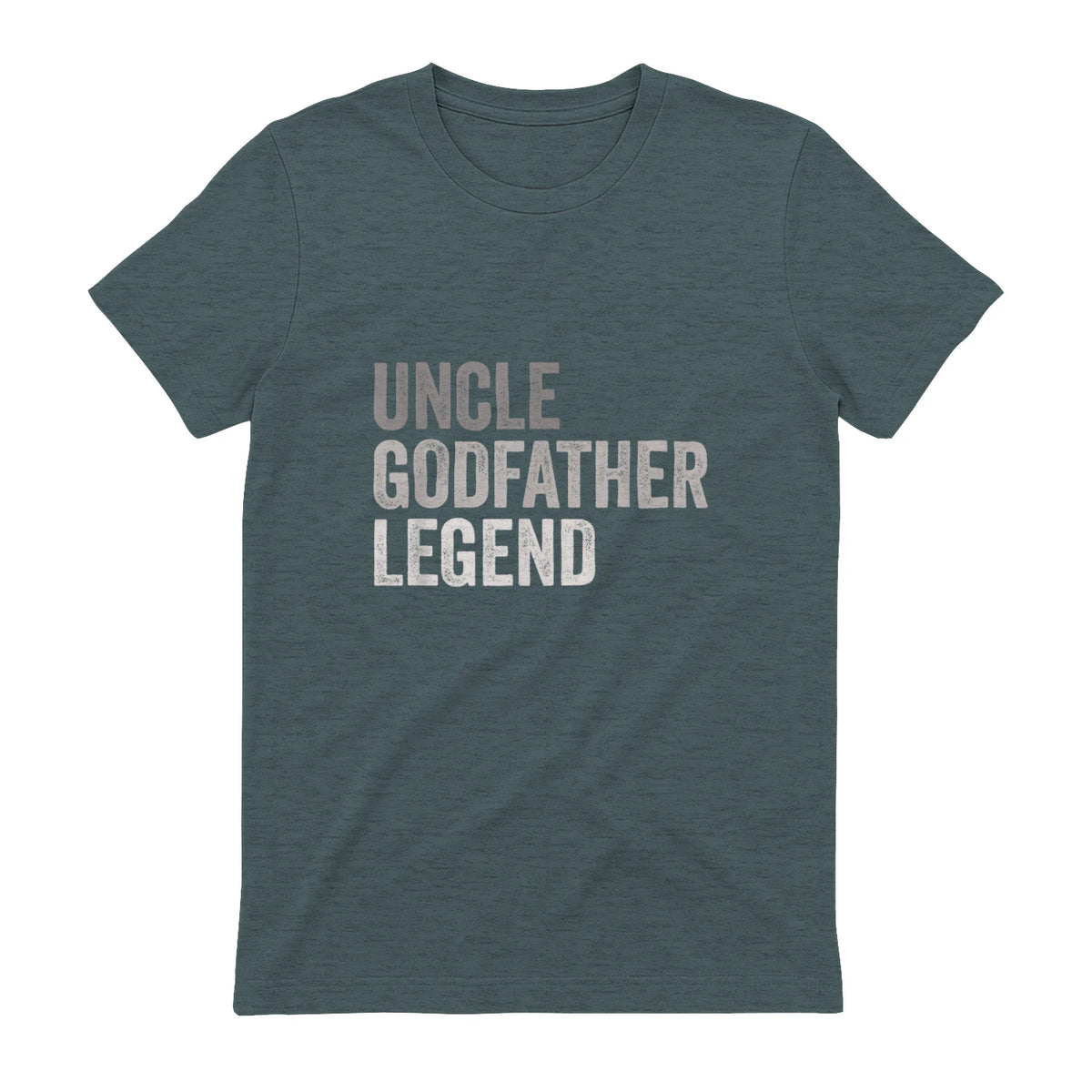 Funny Uncle Godparent Hero Message Uncle Godfather Legend For A Favorite Uncle Family Baptism T-Shirt - Black, Sm in Dark Heather - back view