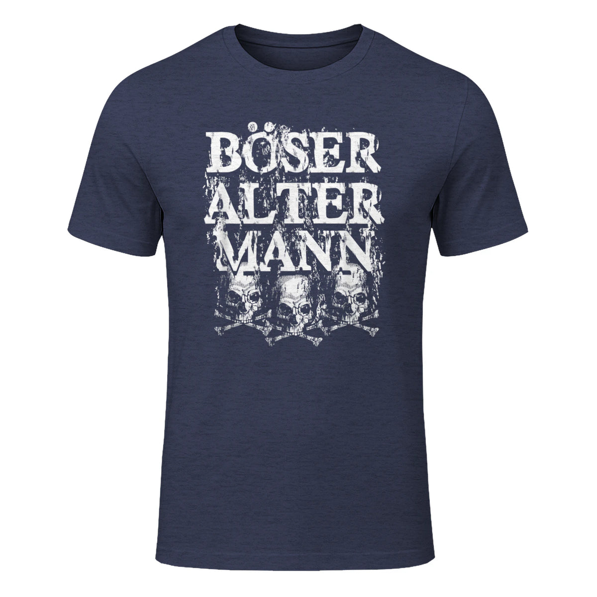 Opa & Großvater Männer Geschenke Vintage Totenkopf Schwarz, S Herren, Halbarm, in Heather Navy - front view