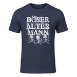 Opa & Großvater Männer Geschenke Vintage Totenkopf Schwarz, S Herren, Halbarm, in Heather Navy - front view