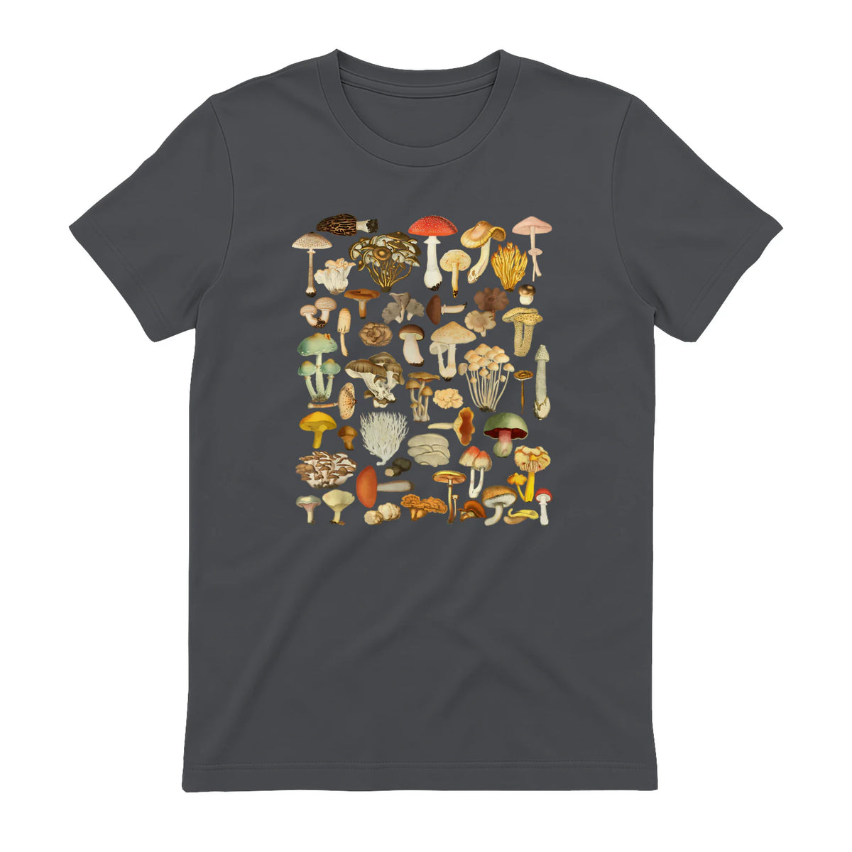Mushroom Shirt Mycology Fungi Foraging Mushroom Whisperer in Charcoal - back view