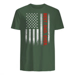 Best Dad Ever With US American Flag Gift For Father's Day in Military Green - back view