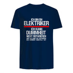 Elektriker Fun Geschenkidee - Herren Schwarz S - Kurzarm - Casual Funny Slogan Electrician in Navy - back view