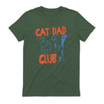 Cat Dad Club Life Is Better with Cats T-Shirt in Military Green - back view