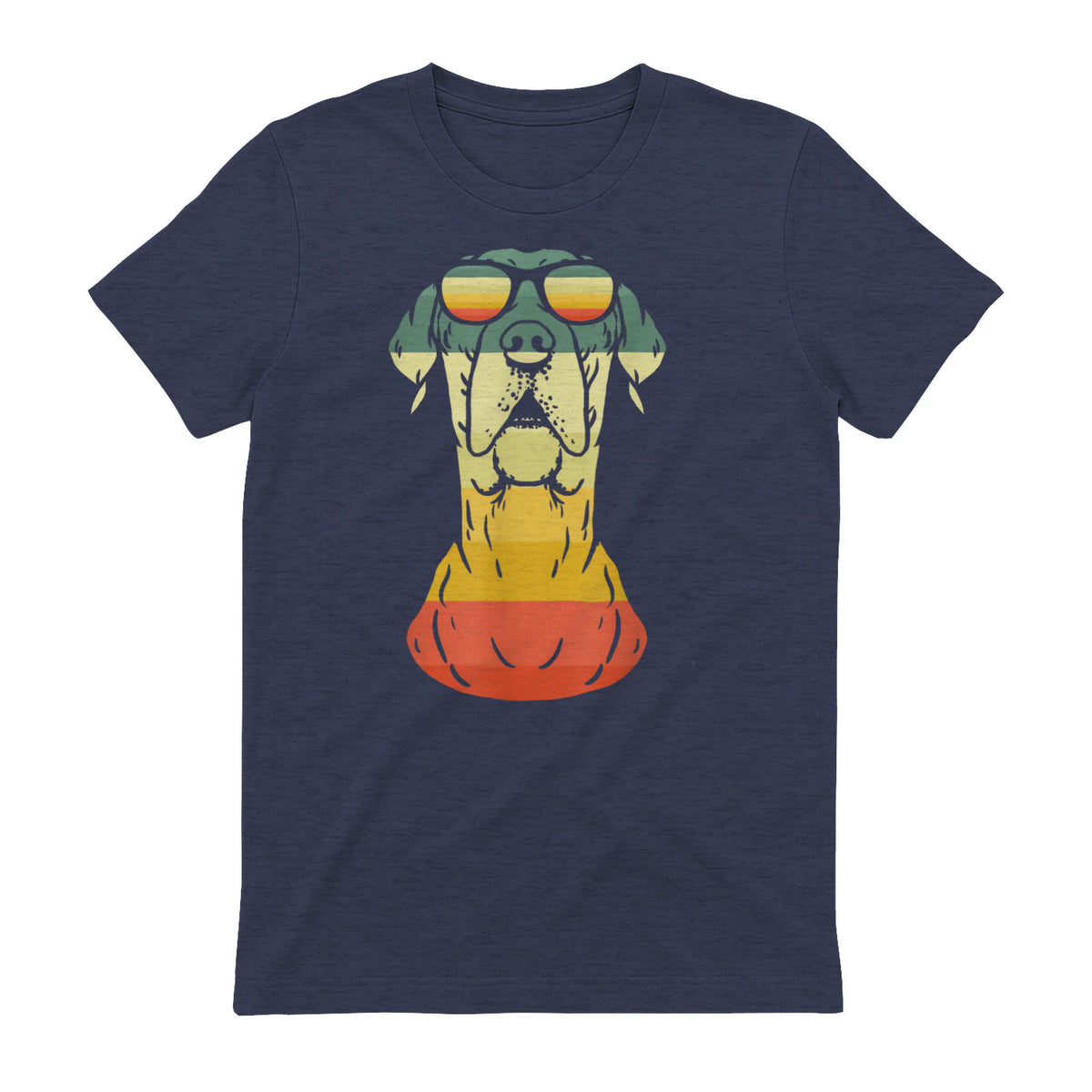 Cadeaux cool pour propriétaire de dogue allemand rétro vintage in Heather Navy - back view