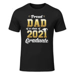Proud Dad of a Graduate Senior Gift T-Shirt in Black - front view