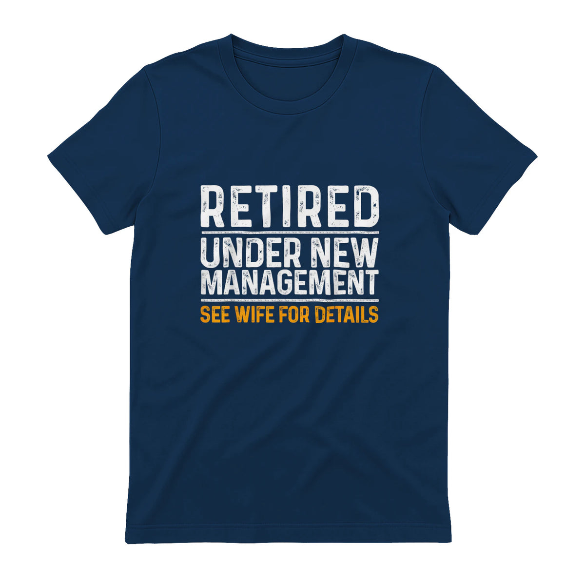 Funny Retirement Party Men's T-Shirt - Dad Humor, Classic Fit, Short Sleeve - Black in Navy - back view