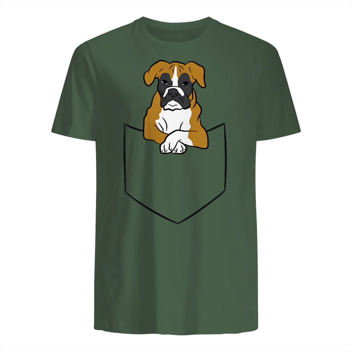Chien Boxer dans la poche Chien Boxer in Military Green - back view