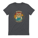 Nouveau Papa Parents Humour Gamer Nouvelle Naissance Annonce T-Shirt in Charcoal - back view