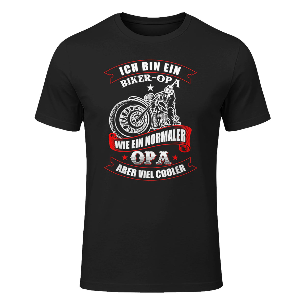Biker-Opa wie normaler Opa Aber viel Cooler - Motorrad Shirt in Black - front view