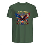 American Independence Day Anniversary T-Shirt in Military Green - back view