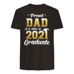 Proud Dad of a Graduate Senior Gift T-Shirt in Dark Chocolate - back view