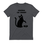 Personal Cat Servant Shirt Funny Black Cat Lover Gift in Charcoal - back view