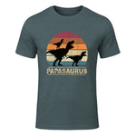 Papasaurus Dinosaurier Papa Tyrannosaurus Dino Doppelpack in Dark Heather - front view