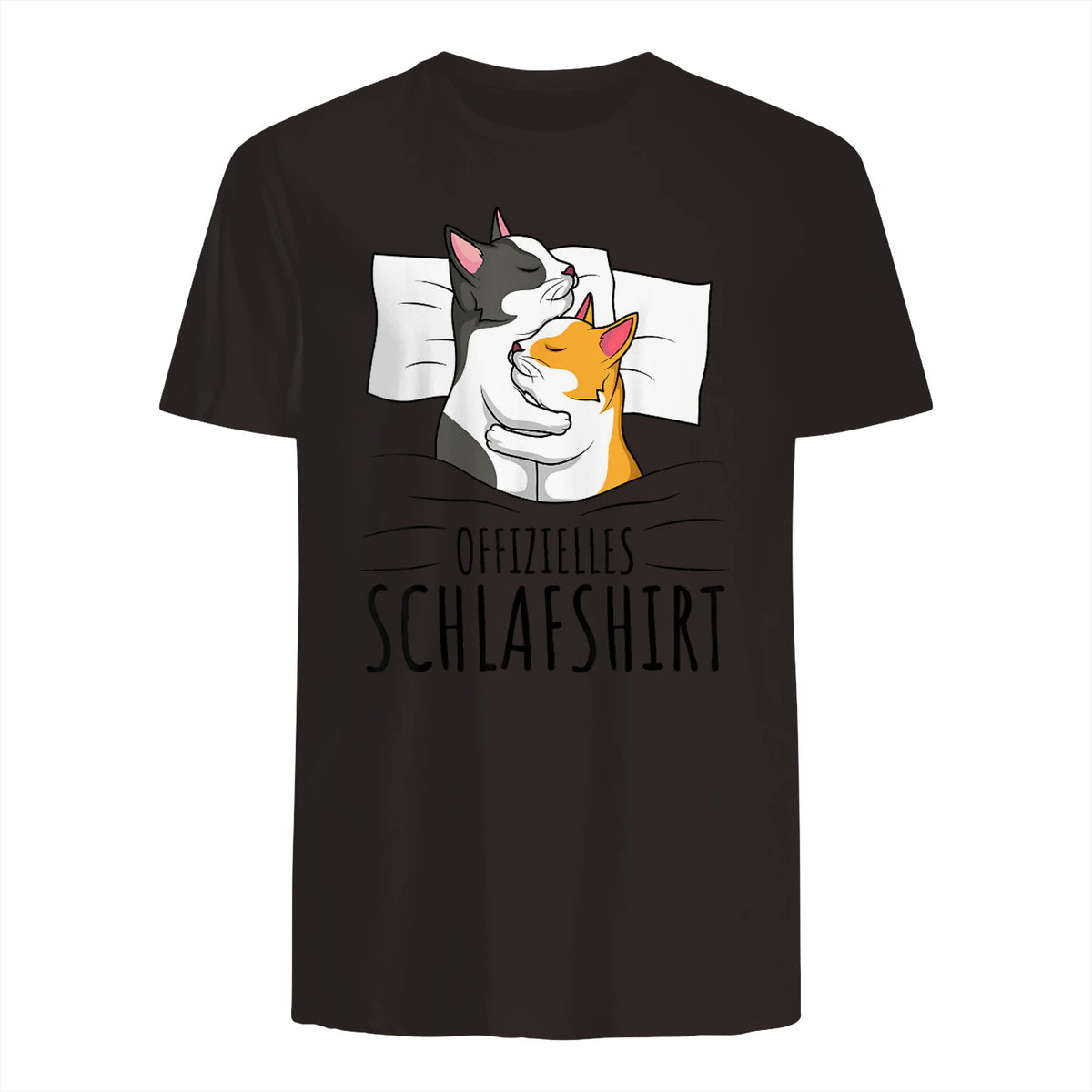 Offizielles Schlafshirt Katze Kater Katzen in Dark Chocolate - back view