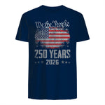 Vintage Anniversary Fourth of July Birthday T-Shirt in Navy - back view